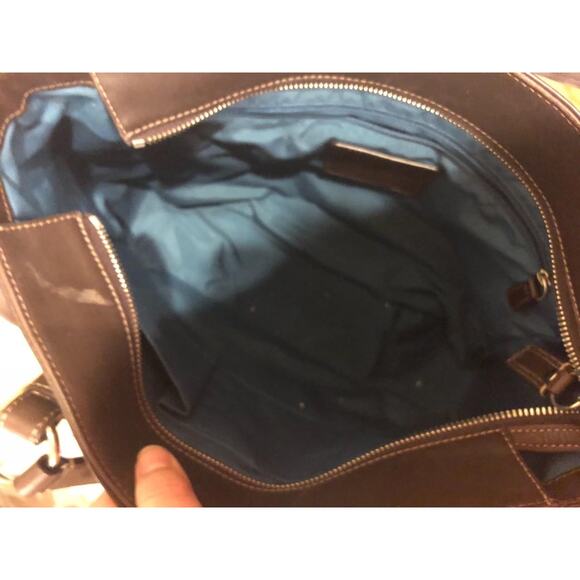 Coach Chelsea BROWN Leather Tote Bag with a Satchel #F14015 (PU500 - Picture 10 of 12